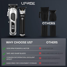 Kit de coupe de cheveux Ufree avec tous ses accessoires présentés