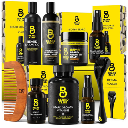 Kit de Croissance de Barbe Complet The Beard Club avec tous les produits