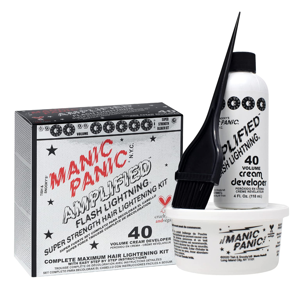 Kit de décoloration MANIC PANIC sur fond blanc
