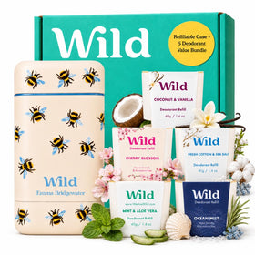 Kit de démarrage Wild avec déodorant rechargeable et 5 recharges