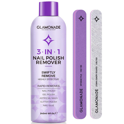 Kit de dissolvant à vernis à ongles Glamonade avec accessoires