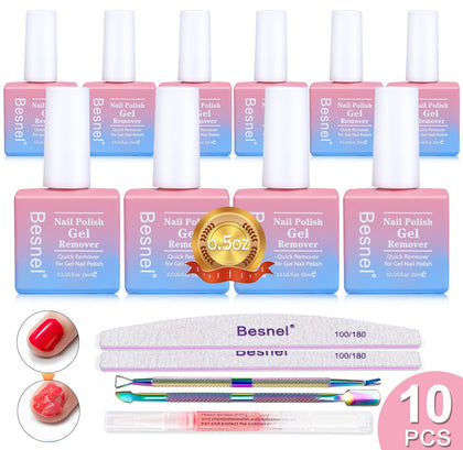 Kit de dissolvant de vernis à ongles BESNEL avec 10 flacons