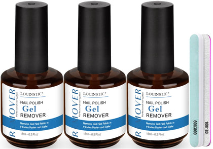 Kit de dissolvant de vernis en gel LOUINSTIC 45ML avec flacons et limes