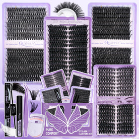 Kit de Faux Cils QUAFFLY avec 1184 clusters et outils inclus