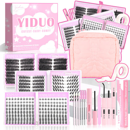 Kit de faux cils YIDUO avec 6 styles et sac de maquillage