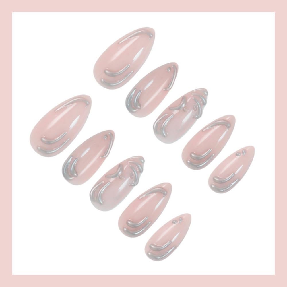 Kit de faux ongles comprenant 24 pièces et accessoires