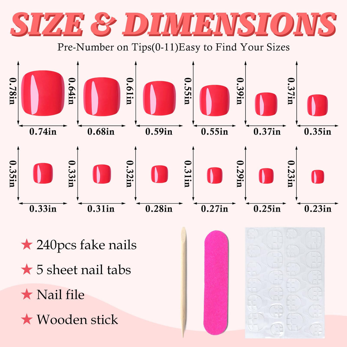 Kit de faux ongles de pieds LuckForever avec accessoires inclus