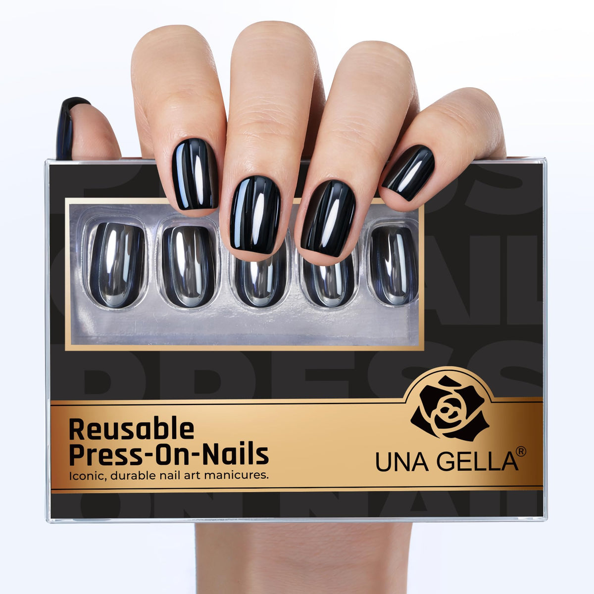 Kit de faux ongles UNA GELLA avec différentes tailles, présentation