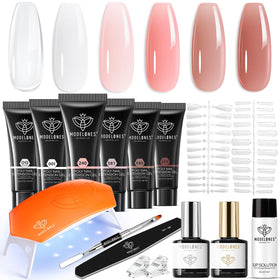 Kit de Gel Poly modelones avec 6 couleurs et lampe 8W vue de face