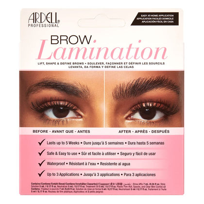 Kit de Lamination des Sourcils Ardell vue de face avec produits inclus