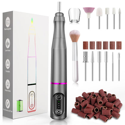 Kit de lime à ongles électrique sans fil TUOBEO avec embouts et accessoires