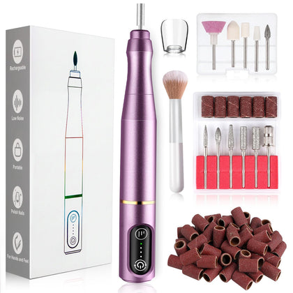 Kit de lime à ongles électrique TUOBEO vue de face avec accessoires