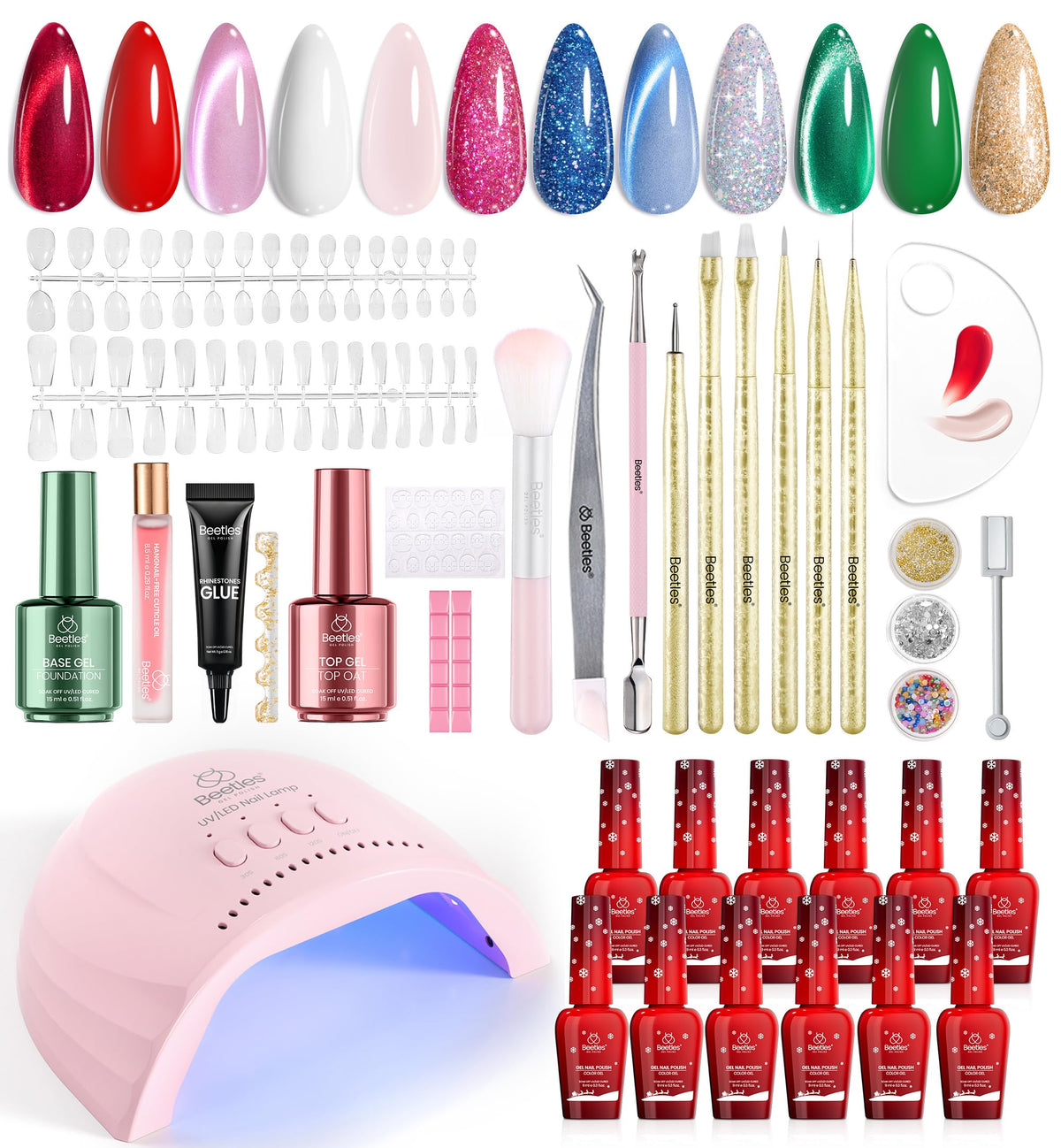 Kit de manucure gel beetles 67 pièces avec vernis colorés