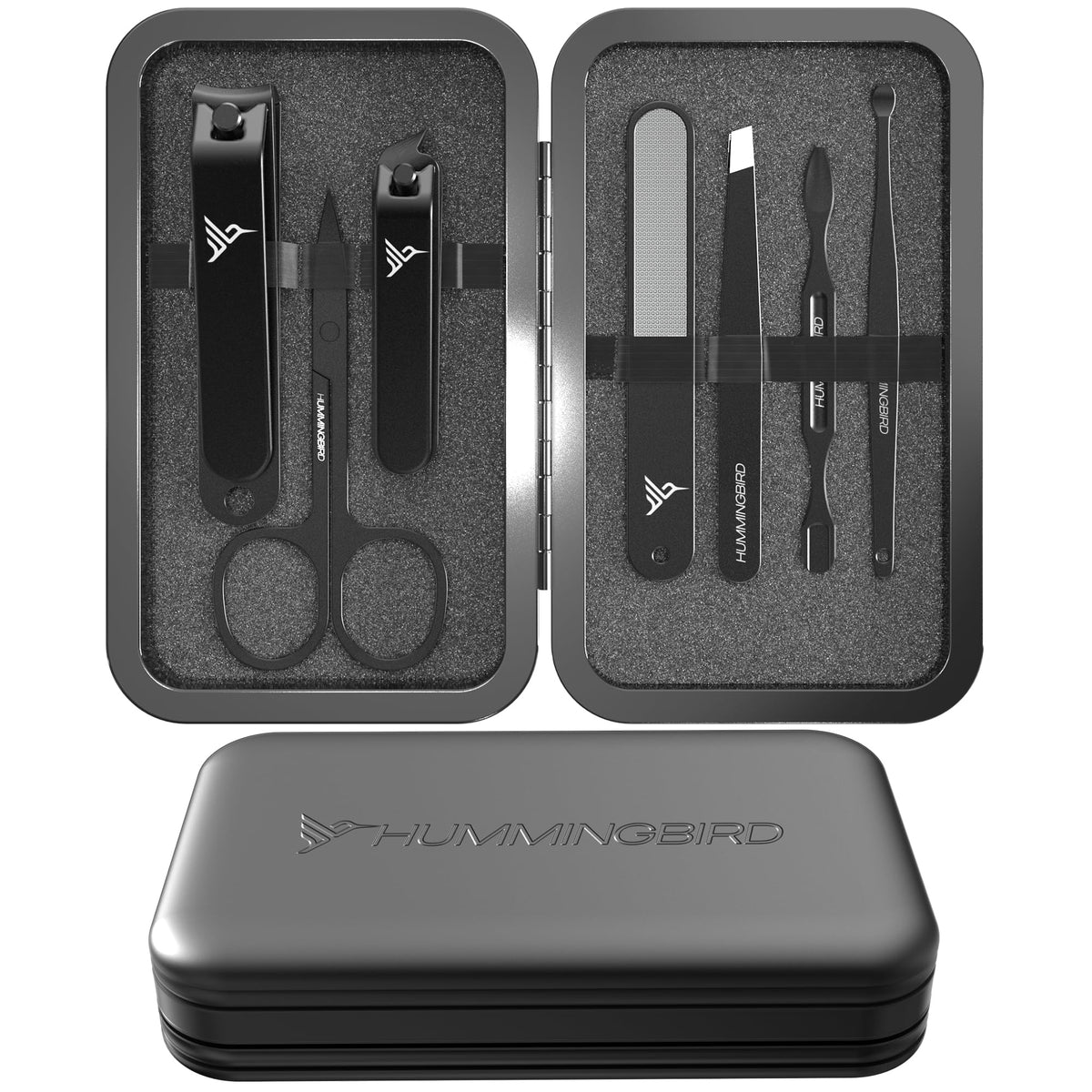 Kit de manucure HUMMINGBIRD 7 pièces en acier inoxydable
