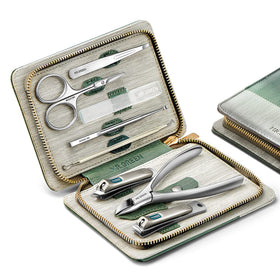 Kit de manucure MR.GREEN 8 en 1 avec étui en cuir PU vert