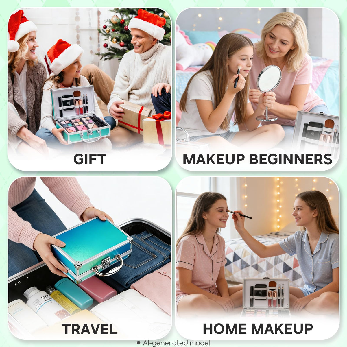 Kit de maquillage Color Nymph avec produits sur une table