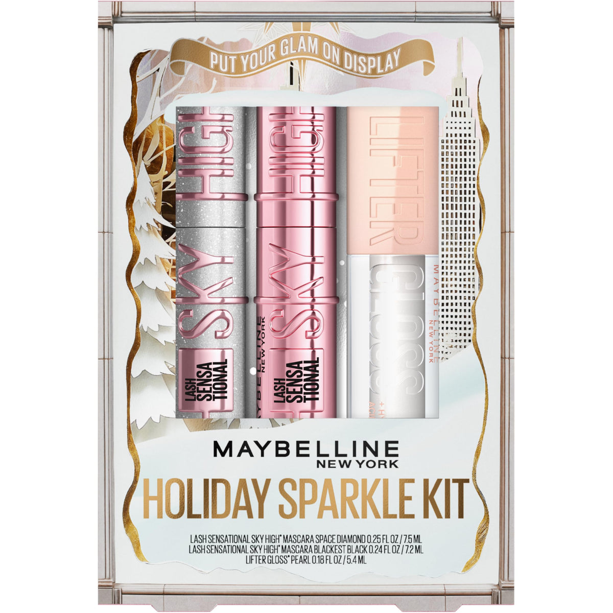 Kit de Maquillage Festif MAYBELLINE avec Mascara et Gloss