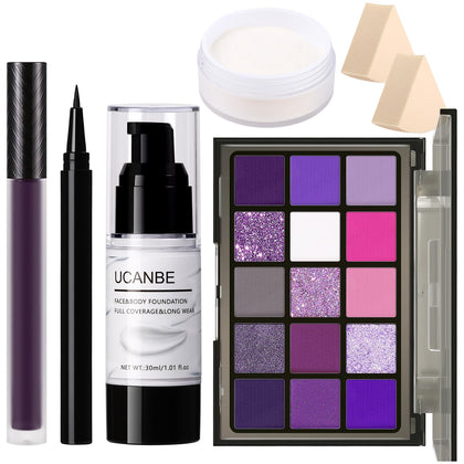 Kit de maquillage Halloween UCANBE avec palette de fards violets