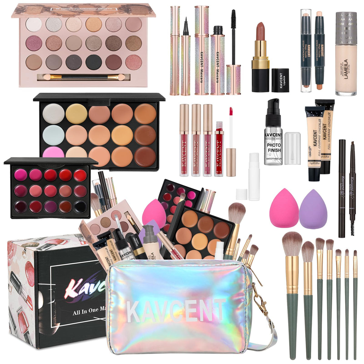 Kit de maquillage KAVCENT comprenant palette et accessoires