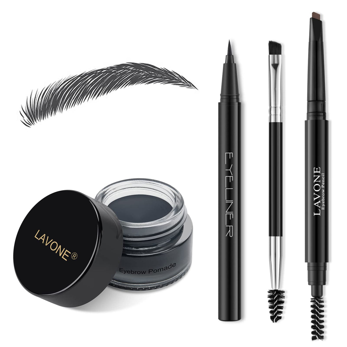 Kit de maquillage LAVONE avec crayon à sourcils et eyeliner - vue de face