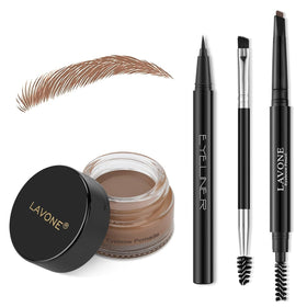 Kit de maquillage sourcils LAVONE avec crayon et eyeliner auburn
