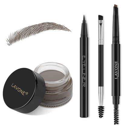 Kit de maquillage sourcils LAVONE avec crayon, pommade et eye-liner