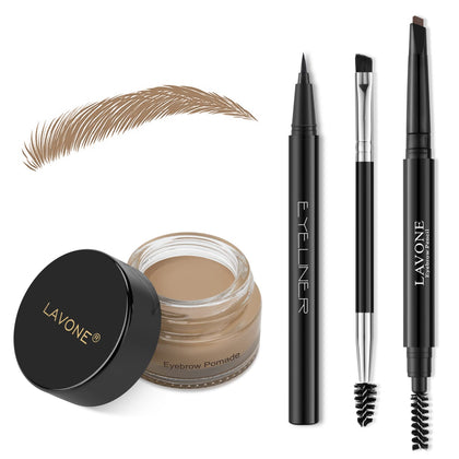 Kit de maquillage sourcils LAVONE avec crayon, pommade et eyeliner