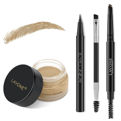 Kit de maquillage sourcils LAVONE avec pommade blonde et eyeliner noir