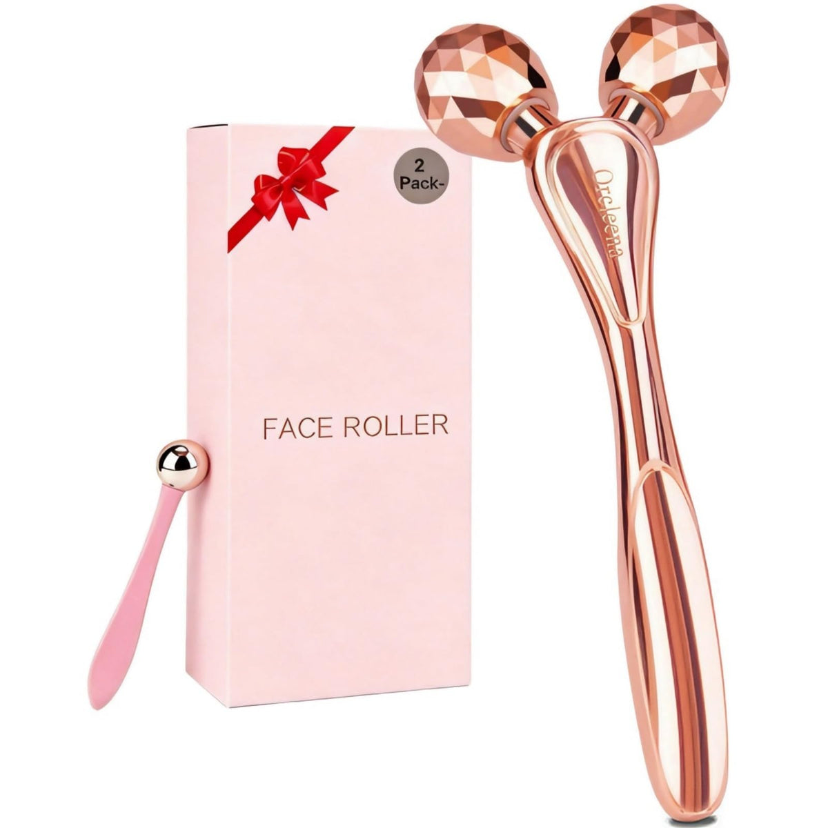 Kit de massage visage 3D ORCLEENA avec rouleau et pinceau