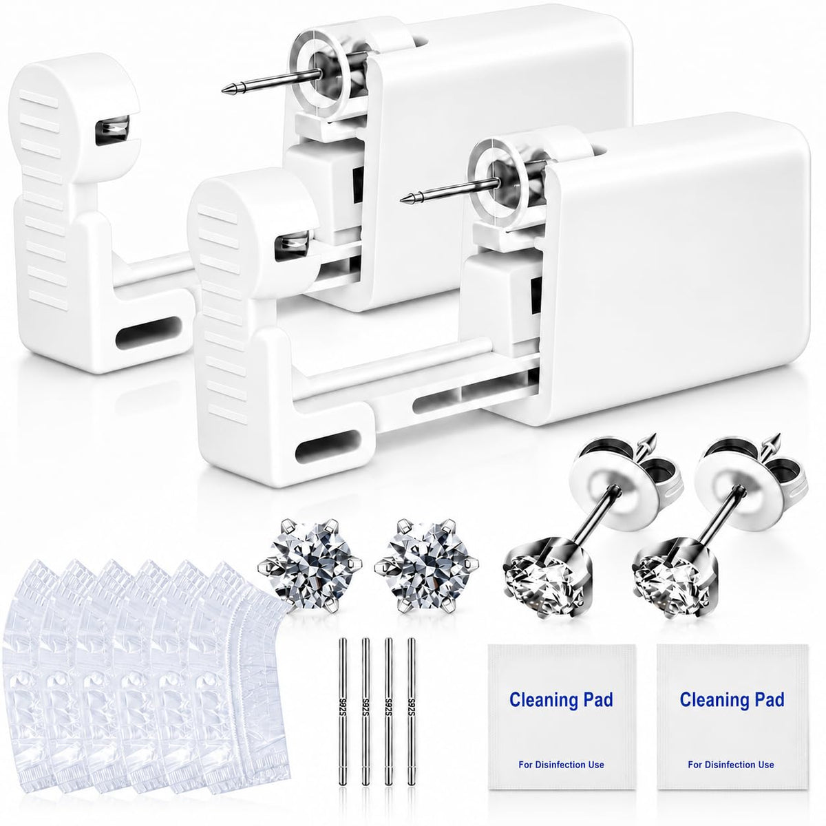 Kit de piercing d'oreilles Anzero avec deux pistolets jetables