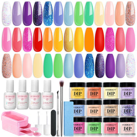 Kit de Poudre à Ongles AZUREBEAUTY avec 20 couleurs néon