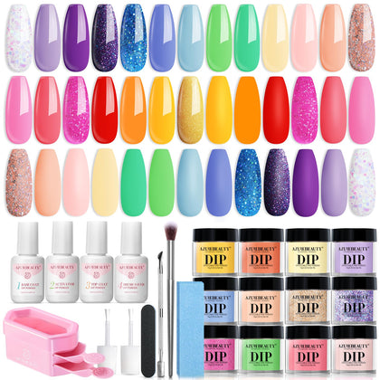 Kit de Poudre à Ongles AZUREBEAUTY avec 20 couleurs néon