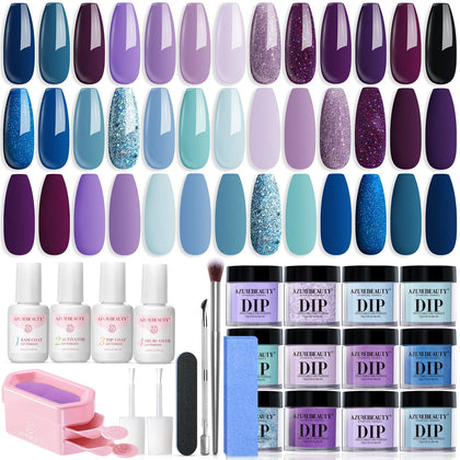 Kit de Poudre à Ongles AZUREBEAUTY - vue avant avec couleurs variées