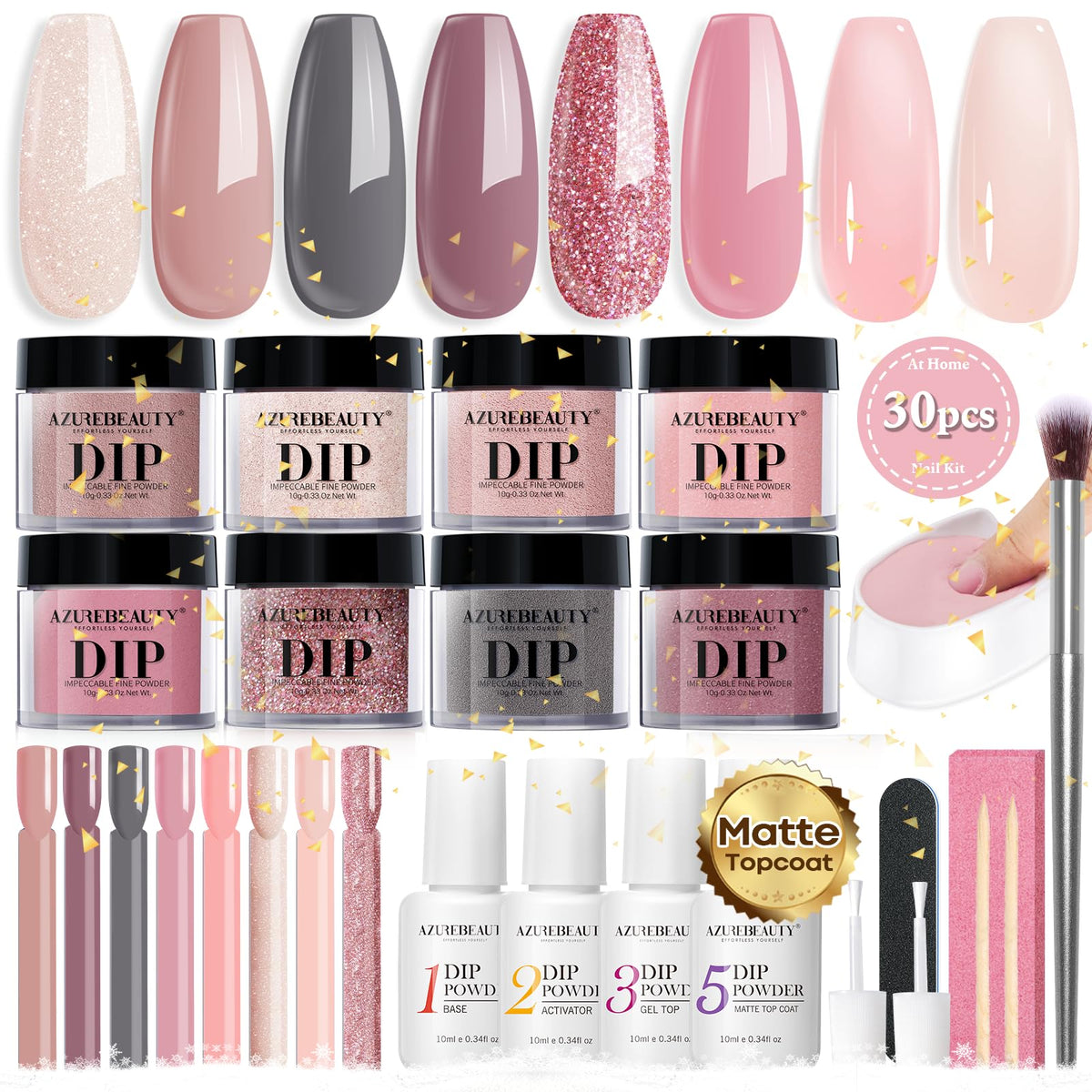 Kit de Poudre à Tremper AZUREBEAUTY 30 Pcs vue de face