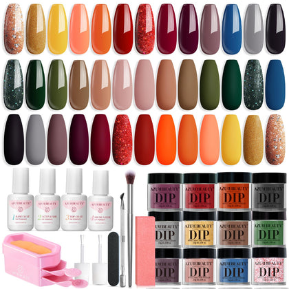 Kit de poudres à ongles AZUREBEAUTY avec 20 couleurs différentes