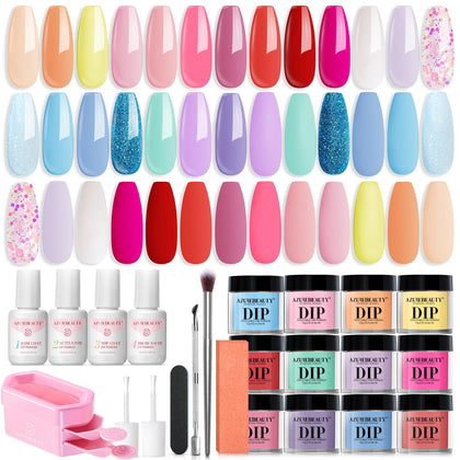 Kit de poudres à tremper AZUREBEAUTY avec 20 couleurs pastel