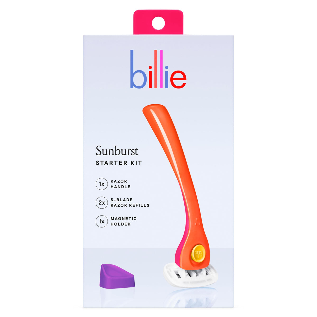 Kit de rasage Billie avec 4 lames et support magnétique, vue avant