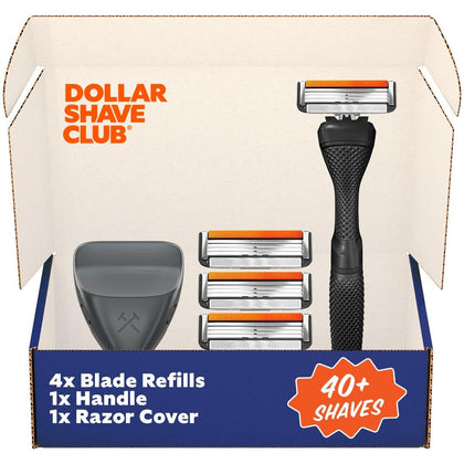 Kit de Rasage de Voyage Dollar Shave Club avec 4 recharges et manche noir