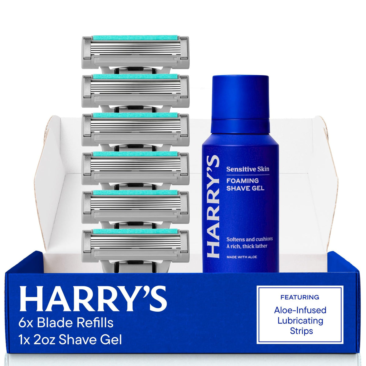 Kit de rasage Harry's Plus avec 6 cartouches et gel à raser