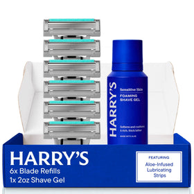 Kit de rasage Harry's Plus avec 6 cartouches et gel à raser