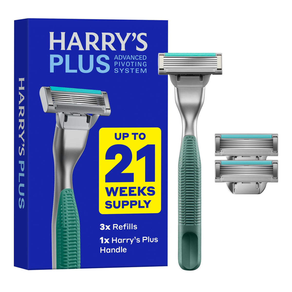 Kit de rasage Harry's Plus avec manette en métal et cartouches