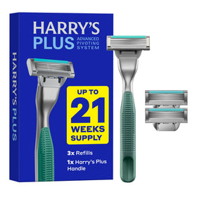Kit de rasage Harry's Plus avec manette en métal et cartouches