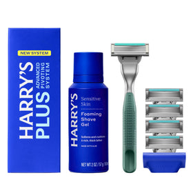 Kit de rasage Harry's Plus avec poignée en métal et gel de rasage