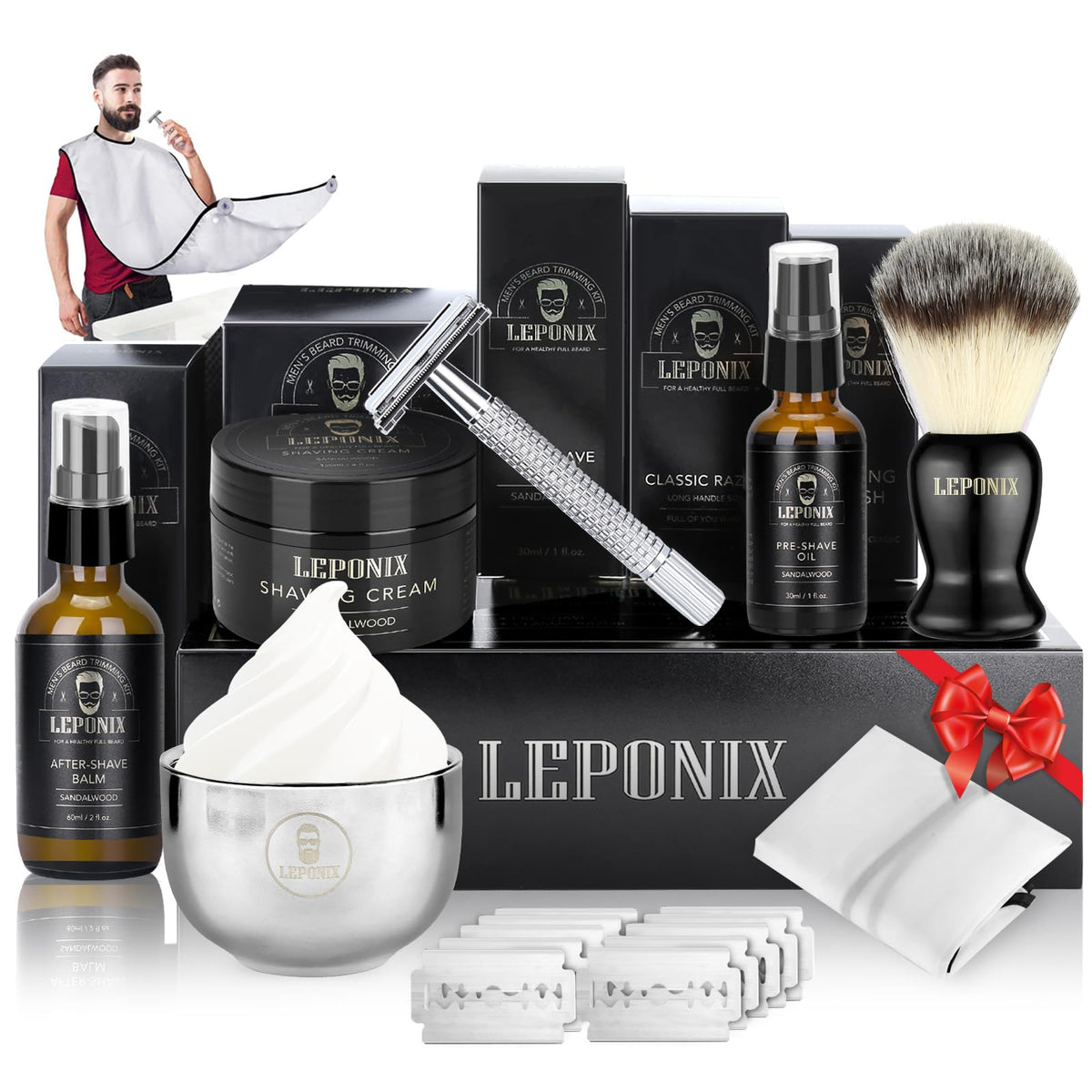 Kit de rasage LEPONIX avec tous les accessoires inclus