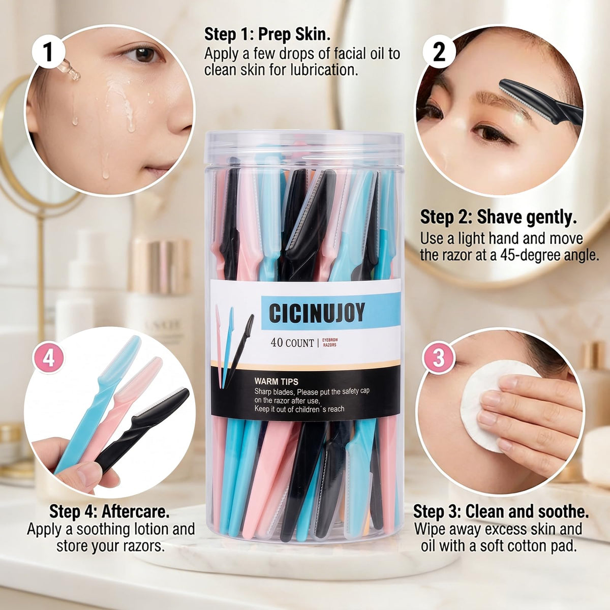 Kit de rasoirs CICINUJOY, rangement pratique pour le voyage