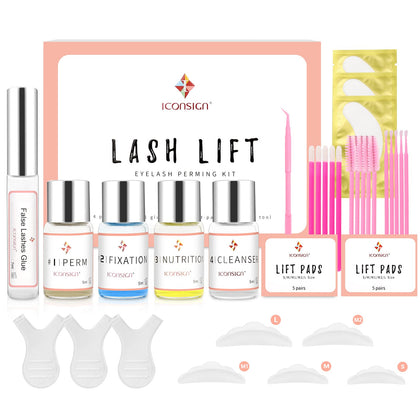 Kit de rehaussement de cils RONKIE vue de face avec tous les accessoires