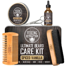Kit de soins de barbe Viking Revolution avec brosse et peigne en métal