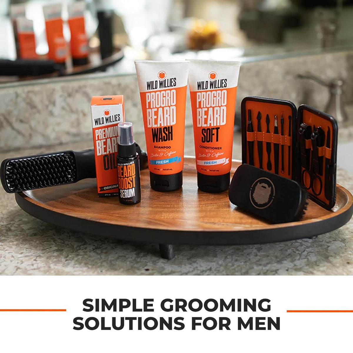 Kit de soins de barbe Wild Willies avec emballage