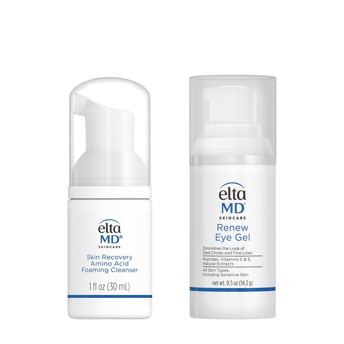 Kit de soins EltaMD avec nettoyant moussant et gel contour des yeux
