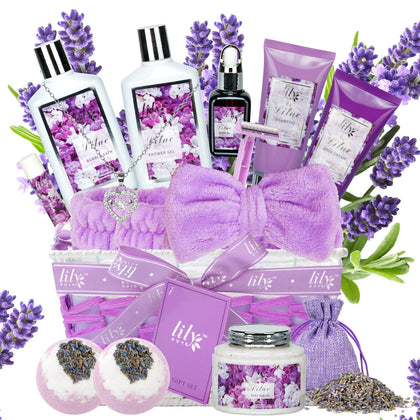 Kit de spa LILY ROY 17 pièces avec panier tressé